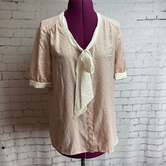 Jason Wu for Target pink and cream polka dot blouse size medium - Picture 1 of 6